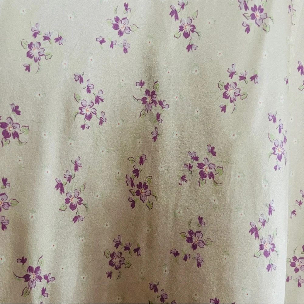 DÔEN Elowen Silk Midi Skirt XS Rose Hillside Heather Floral Bias Cut​